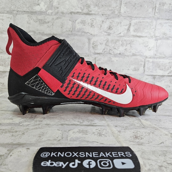 Nike Alpha Menace Pro 2 Mid Red Football Cleats Red AQ3209-601 Men's Size 16 - Picture 5 of 6